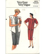 Vogue 9313 Drop Shoulder or Cap Sleeve Dress  Size 8-10-12 UNCUT Very Easy - €7,81 EUR