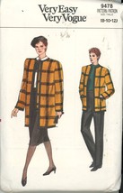  Vogue 9478 Misses Coat, Jacket, Skirt &amp; Pants Pattern Size 8-10-12  Eas... - $4.00