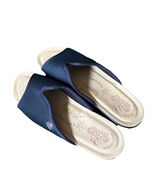 FLY FLOT Womens Navy Blue Mesh Slip On Sandals 40US 9 Italian Coastal Tr... - $29.95