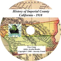 1918 History &amp; Genealogy IMPERIAL County California CA - £4.57 GBP