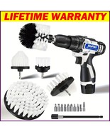 2-in-1 Cordless Drill &amp; Brush Set – LED, 2-Speed, Battery, 5 Brush Heads - $596.27 MXN