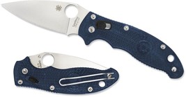 Spyderco Manix 2 Folding Knife 3.37&quot; Satin Plain S110V Blade Dark Blue FRN - £195.41 GBP