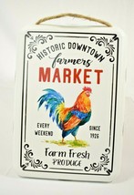 Accent Decor Farmers Market Rooster Enamel Sign Distressed  12 x 8.5 (New) - £13.07 GBP