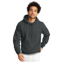 Hanes Men's Pullover EcoSmart Fleece Hooded, Charcoal Heather, Size M - $21.26