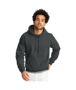Hanes Men&#39;s Pullover EcoSmart Fleece Hooded, Charcoal Heather, Size M - £16.72 GBP