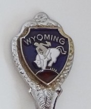 Collector Souvenir Spoon USA Wyoming Rodeo Cowboy Bareback Rider Bucking... - $2.99