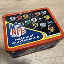 1976 National And American Football Conference Metal Lunchbox NFL Footba... - $32.55