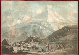 1780s Hand Colored Aquatint Alpine Views Alps Charles Melchior Descourtis - £519.01 GBP