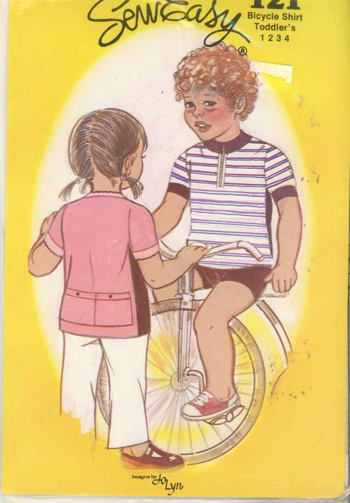 SewEasy 121 toddler Bicycle Shirt - Size 1-2-3-4 UNCUT - $4.00