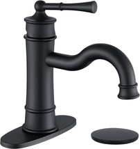 Winkear Roman Bathroom Sink Faucet Matte Black Single Hole Deck-Mount Po... - $103.99