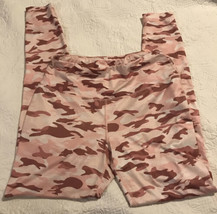 Zelos Pink Camo Leggings Wm. M Active Workout Pants hidden inside waist pocket - £18.57 GBP
