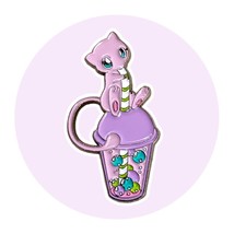 Mew with Bubble Tea Pokemon Fantasy Pin - $19.90
