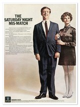 Tempo Mohara Suits Saturday Night Mis-Match Vintage 1968 Full-Page Magaz... - $180.99 MXN
