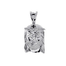 0.65 Carat Diamond Jesus Head Pendant 14K White Gold - £1,205.98 GBP