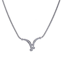 1.55 Carat Diamond Bolero Tie Necklace 14K White Gold - £1,543.93 GBP