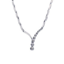 0.50 Carat Diamond Drop Necklace 14K White Gold - £1,117.97 GBP