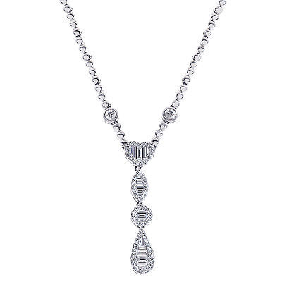 Primary image for 1.15 Carat Diamond Drop Necklace 14K White Gold