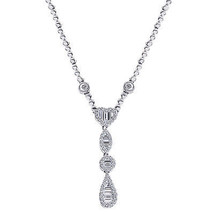 1.15 Carat Diamond Drop Necklace 14K White Gold - £1,360.80 GBP
