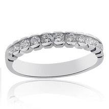Channel Set Round Brilliant Cut Diamond Wedding Ring in 14K White Gold (0.45 tcw - £390.14 GBP