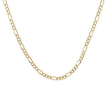 4.5 mm Figaro Link Chain Necklace 14K Yellow Gold Italy 24&quot; long - £837.00 GBP