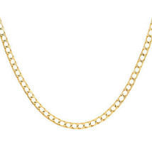 4.00 mm Cuban Curb Link Chain Necklace 14K Yellow Gold 20&quot; long - £1,067.37 GBP