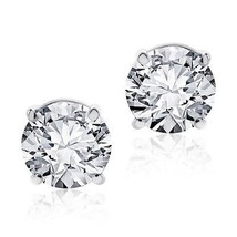 .50 Ct Round Brilliant Cut Screwback Basket Stud Earrings Solid 14 K White Gold - £75.96 GBP