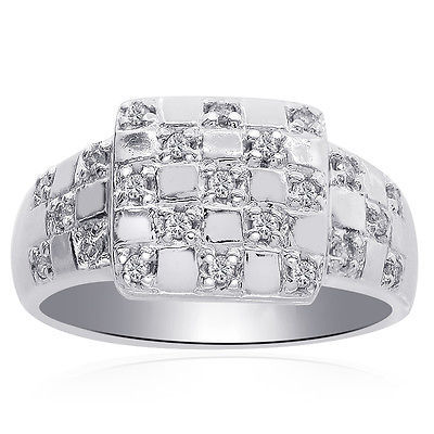 Primary image for 0.25 Carat Round Cut Pave Setting Diamond Ring 10K White Gold