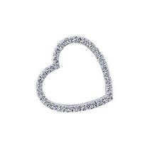 0.30 Carat Diamond Heart Pendant 14K White Gold - $395.99