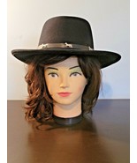 Dorfman Pacific Stockton, CA 100% Wool Felt Size Medium Black Cowboy Hat - £31.25 GBP