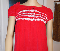 girls Hanna Andersson Christmas XMas Holiday red dress 8 cap sleeve cord... - $24.74