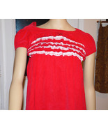 girls Hanna Andersson Christmas XMas Holiday red dress 8 cap sleeve cord... - £19.70 GBP