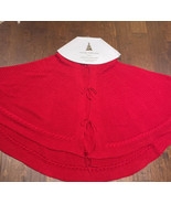 Wendy Bellissimo Holiday Christmas Tree Skirt Red crochet knit 54” Diameter - £37.31 GBP