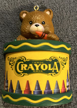 1992 CRAYOLA  Christmas Ornament Teddy Bear/Crayons Drum Binney &amp; Smith Inc. - £6.12 GBP