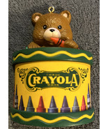 1992 CRAYOLA  Christmas Ornament Teddy Bear/Crayons Drum Binney &amp; Smith ... - £6.05 GBP