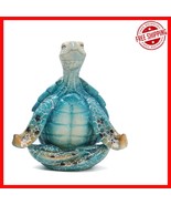 Zen Sea Turtle Meditation Statue - Water Resistant Resin for Tranquil Sp... - $55.84 CAD