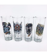 Set of 4 Ed Hardy Life Tall Shooter Shot Glasses 2 Fl Oz Don Ed Hardy De... - $19.37 CAD