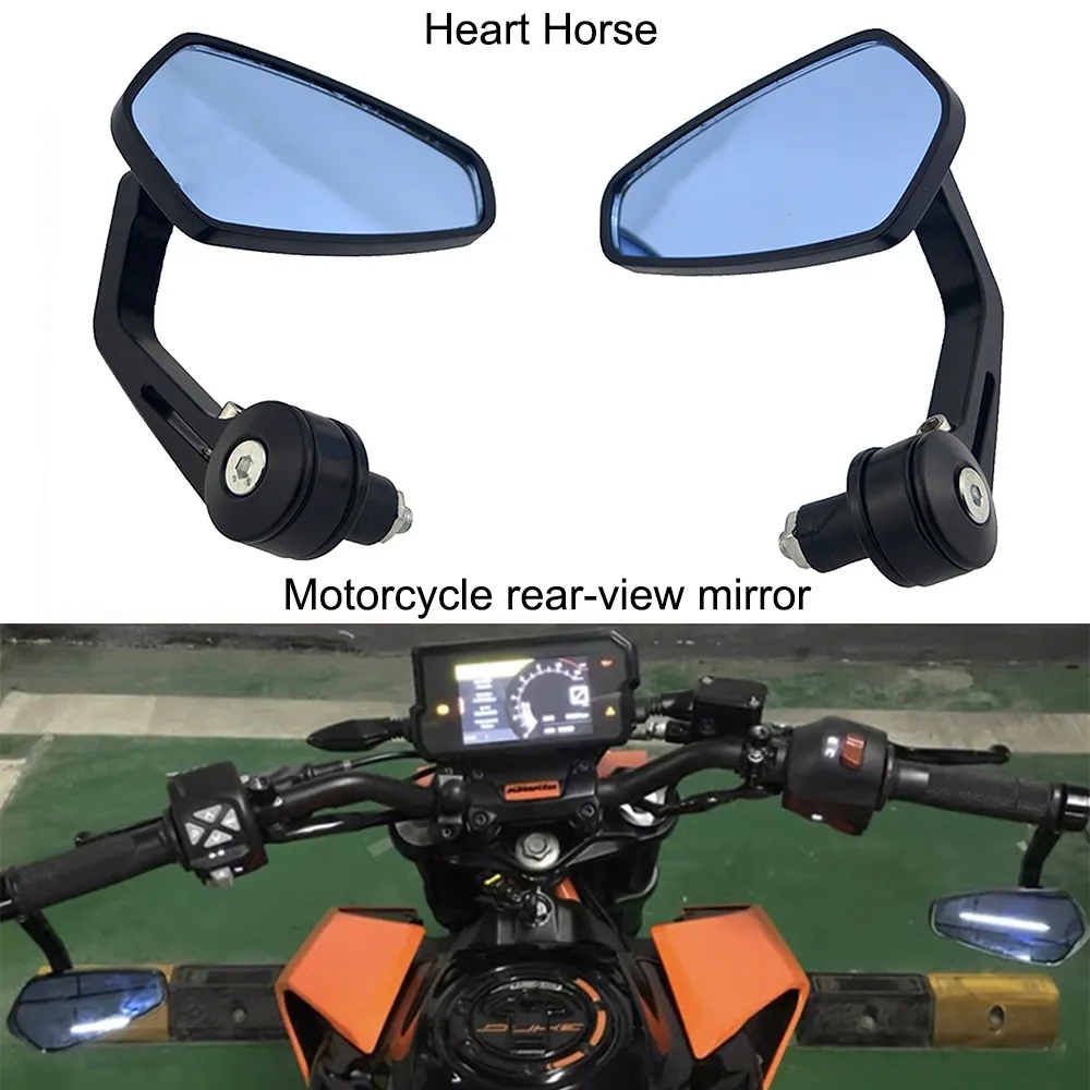 2x 7/8&quot; 20mm Motorcycle Rear View Mirrors Anti-Glare HD Motorbike Handlebar End - £18.36 GBP