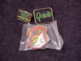 Lot of 3 Washington State Lottery Promotional Pins, Quinto, Lucky 8&#39;s - $7.95
