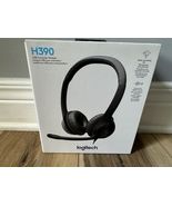 Logitech H390 Wired USB On-Ear Stereo Headphones with Mic Black PC Laptop - $22.88