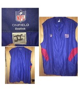 New York Giants Blue Windbreaker Jacket Vest NFL ON FIELD Reebok Sizes: ... - $68.58 CAD