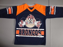 Rare Vintage NFL Team Glasgow Denver Broncos TAZ Tasmanian Jersey Fits Youth L - £19.79 GBP