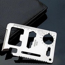 New Mini Stainless Steel Multi-function Survival Wallet Tool (Silver) - $0.98