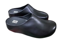 Fitflop Shuv Womens Ladies Black Leather Slip On Clog Sandals Shoes Size 8 NWB - £69.60 GBP