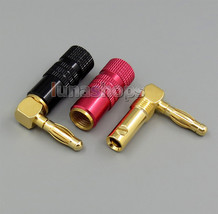 1pair With Lock L Shape Banana Plug 90 Degree Adapter Right Angle Metal ... - £7.96 GBP