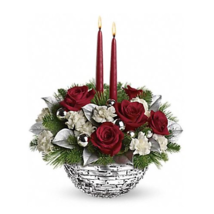 Teleflora&#39;s Sparkle of Christmas Glass Bowl Style# 12X100 - VASE ONLY!! - £11.64 GBP