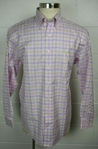 Mens Brooks Brothers Original Polo Shirt Pink Blue Green Plaid Supima Co... - $19.80