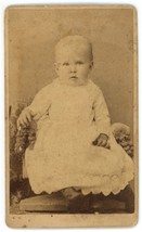 Antique CDV Circa 1870&#39;S 19 Month Old Adorable Baby Dress McCormick Oxford, PA - £7.41 GBP