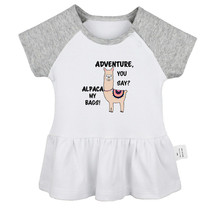 Adventure You Say Alpaca My Bags Funny Dresses Newborn Baby Princess Skirts - £9.41 GBP