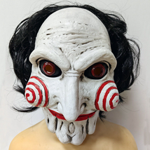 Billy Jigsaw Saw Movie Mask Puppet Costume Halloween Scary Game Latex White Mask - £22.79 GBP