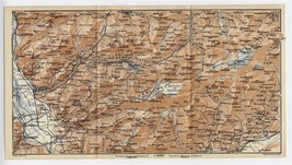 1930 Vintage Map Of Bernese Alps Diablerets Aigle Monthey Sion / Switzerland - £16.86 GBP